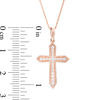 Thumbnail Image 3 of 0.145 CT. T.W. Diamond Vintage-Style Cross Pendant in 10K Rose Gold