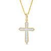 Thumbnail Image 0 of 0.145 CT. T.W. Diamond Vintage-Style Cross Pendant in 10K Gold
