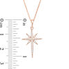Thumbnail Image 2 of 0.115 CT. T.W. Diamond Eight-Point Star Pendant in 10K Rose Gold