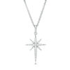 Thumbnail Image 1 of 0.115 CT. T.W. Diamond Eight-Point Star Pendant in 10K White Gold