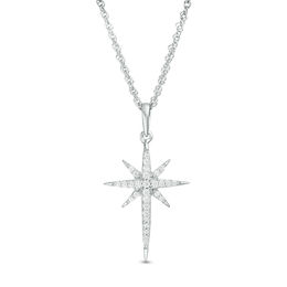 0.115 CT. T.W. Diamond Eight-Point Star Pendant in 10K White Gold
