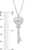 Thumbnail Image 2 of Lab-Created White Sapphire Heart-Top Key Pendant in Sterling Silver