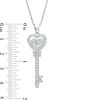 Lab-Created White Sapphire Heart-Top Key Pendant in Sterling Silver