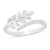 Thumbnail Image 1 of 0.115 CT. T.W. Diamond Leaf Vine Wrap Ring in Sterling Silver