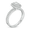 Thumbnail Image 2 of 1.00 CT. T.W. Certified Canadian Emerald-Cut Diamond Double Frame Engagement Ring in 14K White Gold (I/SI2)