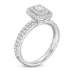 Thumbnail Image 3 of 1.00 CT. T.W. Certified Canadian Emerald-Cut Diamond Double Frame Engagement Ring in 14K White Gold (I/SI2)