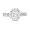 Thumbnail Image 3 of 1.00 CT. T.W. Certified Canadian Emerald-Cut Diamond Double Frame Engagement Ring in 14K White Gold (I/SI2)