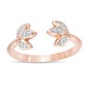 Thumbnail Image 0 of 0.066 CT. T.W. Diamond Leaf Open Ring in 10K Rose Gold