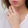Thumbnail Image 1 of 0.066 CT. T.W. Diamond Leaf Open Ring in 10K Rose Gold