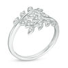 Thumbnail Image 2 of 0.117 CT. T.W. Diamond Double Leaf Vine Wrap Ring in Sterling Silver