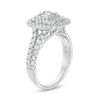 Thumbnail Image 2 of 1.00 CT. T.W. Composite Diamond Double Cushion Frame Engagement Ring in 14K White Gold