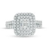 Thumbnail Image 3 of 1.00 CT. T.W. Composite Diamond Double Cushion Frame Engagement Ring in 14K White Gold