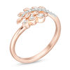 Thumbnail Image 2 of 0.085 CT. T.W. Diamond Vine Wrap Ring in 10K Rose Gold