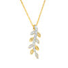 Thumbnail Image 1 of 0.04 CT. T.W. Diamond Curved Leaf Vine Pendant in 10K Gold