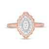 Thumbnail Image 3 of 0.50 CT. T.W. Marquise Diamond Scallop Frame Vintage-Style Engagement Ring in 14K Rose Gold
