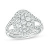 Thumbnail Image 0 of 0.95 CT. T.W. Oval Composite Diamond Split Shank Ring in 10K White Gold