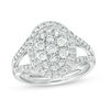 0.95 CT. T.W. Oval Composite Diamond Split Shank Ring in 10K White Gold