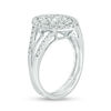 Thumbnail Image 1 of 0.95 CT. T.W. Oval Composite Diamond Split Shank Ring in 10K White Gold