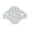 Thumbnail Image 2 of 0.95 CT. T.W. Oval Composite Diamond Split Shank Ring in 10K White Gold