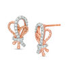 Thumbnail Image 1 of 0.18 CT. T.W. Diamond Knot Drop Earrings in 10K Rose Gold