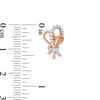 Thumbnail Image 3 of 0.18 CT. T.W. Diamond Knot Drop Earrings in 10K Rose Gold