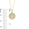 Thumbnail Image 2 of 0.085 CT. T.W. Diamond "MOM" Outline Pendant in 10K Gold