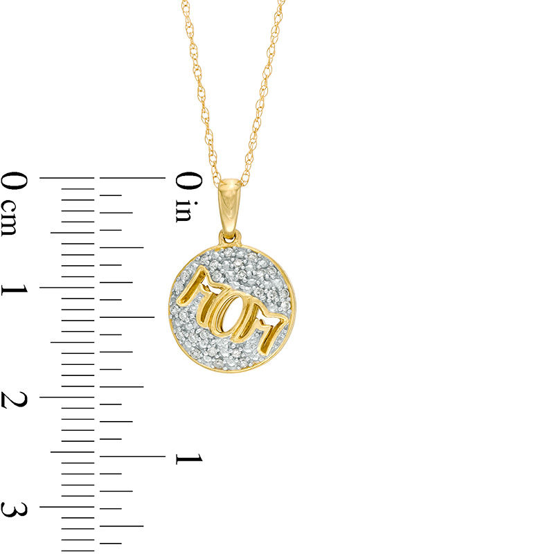 0.085 CT. T.W. Diamond "MOM" Outline Pendant in 10K Gold