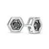 Thumbnail Image 0 of 0.23 CT. T.W. Black Diamond Solitaire Hexagon Stud Earrings in 10K White Gold