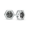 Thumbnail Image 0 of 0.23 CT. T.W. Black Diamond Solitaire Hexagon Stud Earrings in 10K White Gold