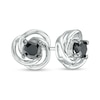 Thumbnail Image 0 of 0.45 CT. T.W. Black Diamond Solitaire Love Knot Stud Earrings in 10K White Gold