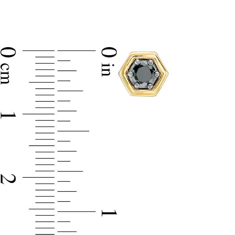 0.45 CT. T.W. Black Diamond Solitaire Hexagon Stud Earrings in 10K Gold