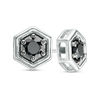 Thumbnail Image 0 of 0.69 CT. T.W. Black Diamond Solitaire Hexagon Stud Earrings in 10K White Gold