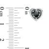 Thumbnail Image 2 of 0.95 CT. T.W. Black Diamond Solitaire Heart Stud Earrings in 10K White Gold