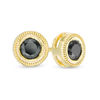 Thumbnail Image 1 of 0.23 CT. T.W. Black Diamond Bezel-Set Solitaire Vintage-Style Stud Earrings in 10K Gold
