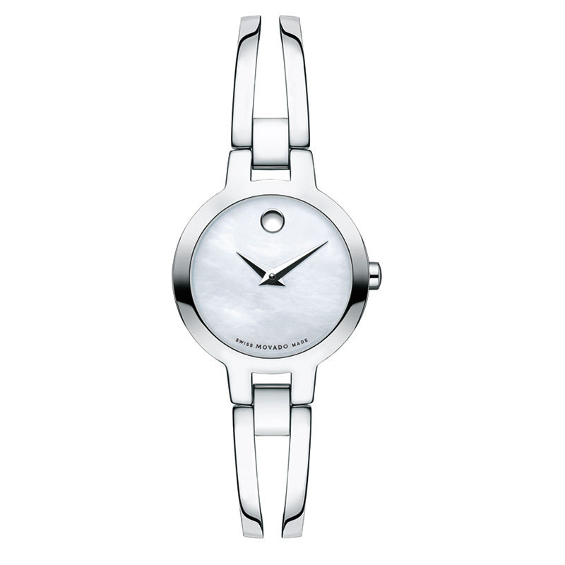 Ladies Movado Amorosa Bangle Watch with White Mother of Pearl