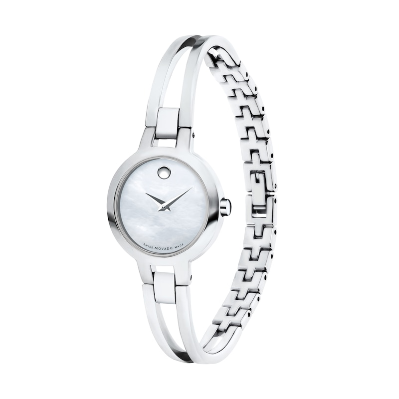Ladies' Movado Amorosa®Bangle Watch with White Mother-of-Pearl Dial (Model: 0607357)|Peoples Jewellers