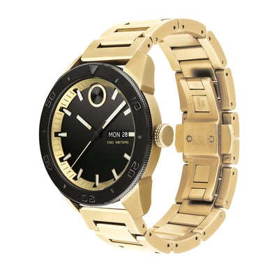 Men's Movado Bold® Gold-Tone Watch with Black Dial (Model: 3600605)