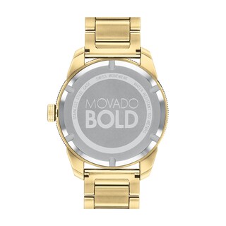 Men's Movado Bold® Gold-Tone Watch with Black Dial (Model: 3600605)