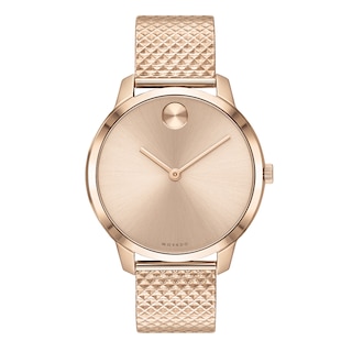 Ladies' Movado Bold® Rose-Tone IP Mesh Watch with Rose-Tone Dial (Model: 3600596)