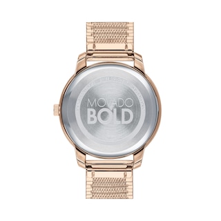Ladies' Movado Bold® Rose-Tone IP Mesh Watch with Rose-Tone Dial (Model: 3600596)