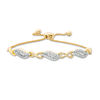 Thumbnail Image 0 of 0.58 CT. T.W. Diamond Alternating Infinity Bolo Bracelet in 10K Gold - 9.5"