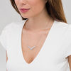 Thumbnail Image 1 of 0.95 CT. T.W. Baguette and Round Diamond Multi-Row Chevron Necklace in 10K White Gold