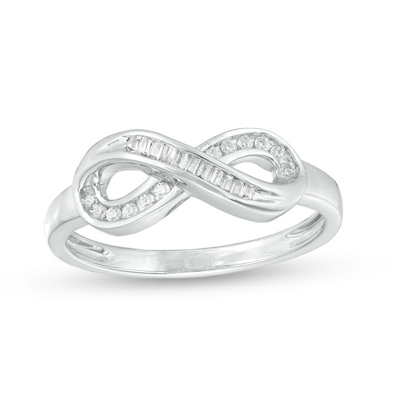 0.115 CT. T.W. Diamond Sideways Infinity Ring in Sterling Silver|Peoples Jewellers