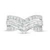 Thumbnail Image 3 of 0.95 CT. T.W. Diamond Double Row Chevron Ring in 10K White Gold