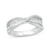 Thumbnail Image 1 of 0.37 CT. T.W. Diamond Crossover Ring in 10K White Gold