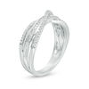 Thumbnail Image 3 of 0.37 CT. T.W. Diamond Crossover Ring in 10K White Gold