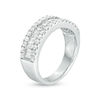 Thumbnail Image 2 of 0.95 CT. T.W. Baguette and Round Diamond Triple-Row Ring in 10K White Gold