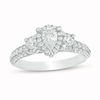 Thumbnail Image 0 of 1.00 CT. T.W. Pear-Shaped Diamond Past Present Future® Frame Engagement Ring 14K White Gold