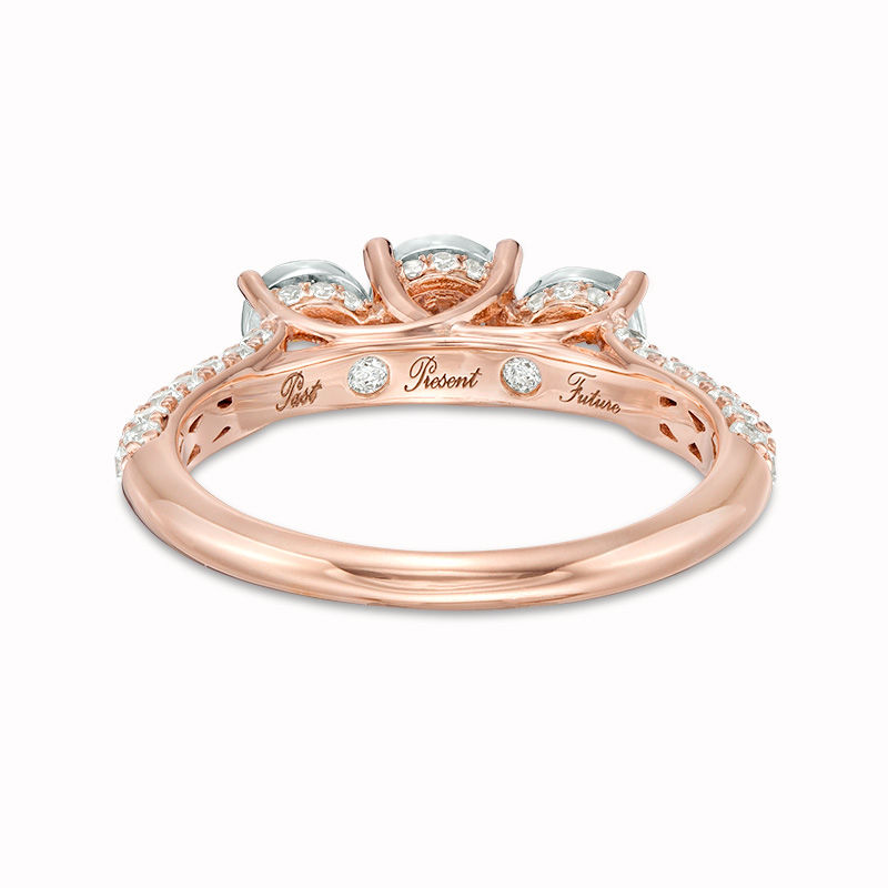 1.00 CT. T.W. Diamond Past Present Future® Engagement Ring in 14K Rose Gold
