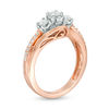 Thumbnail Image 2 of 0.50 CT. T.W. Diamond Past Present Future® Bypass Engagement Ring in 10K Rose Gold